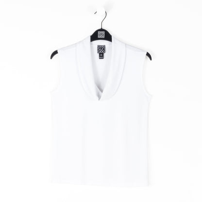 Clara Sunwoo Top Pick - Sleeveless Draped Cowl Neck Top - White - Final Sale