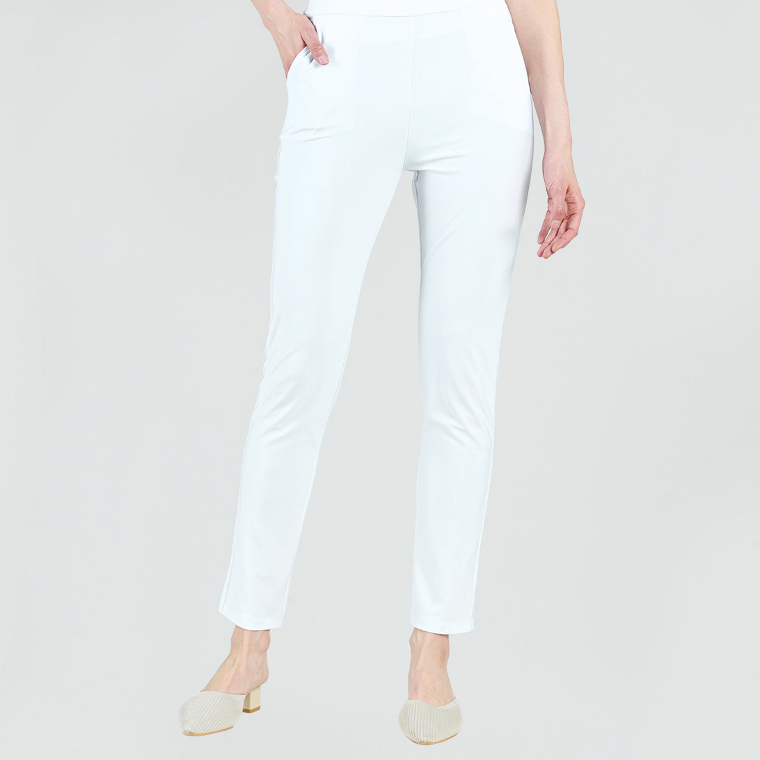 Clara Sunwoo Best Seller - Medium Knit - Straight Leg Pocket Pant - White - Final Sale