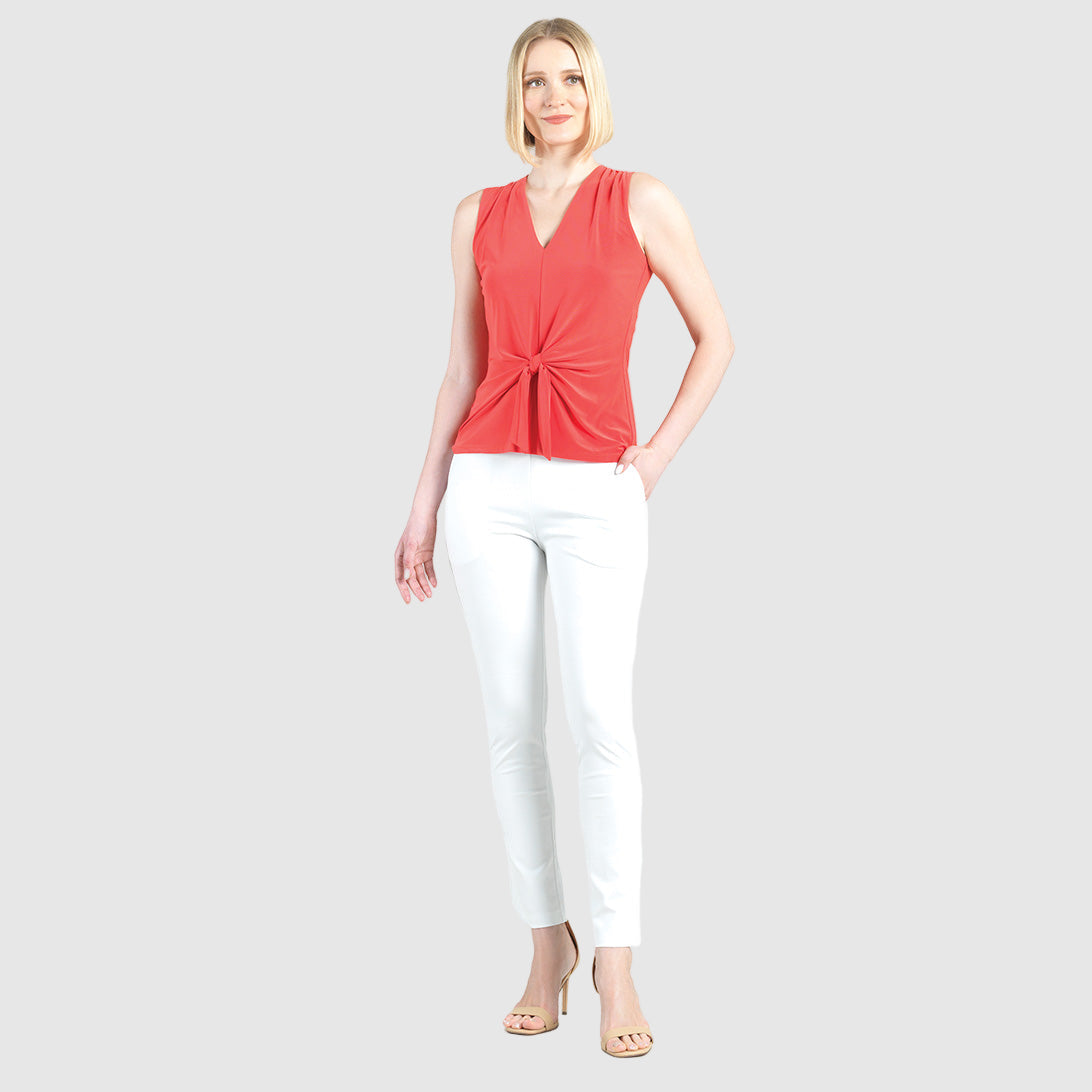 Clara Sunwoo Best Seller - Medium Knit - Straight Leg Pocket Pant - White - Final Sale