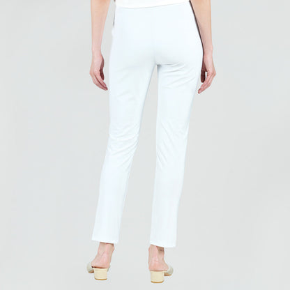 Clara Sunwoo Best Seller - Medium Knit - Straight Leg Pocket Pant - White - Final Sale