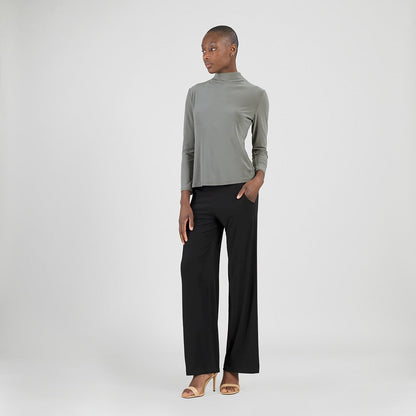 Clara Sunwoo Sale - Mock Funnel Neck Top - Olive - Final Sale