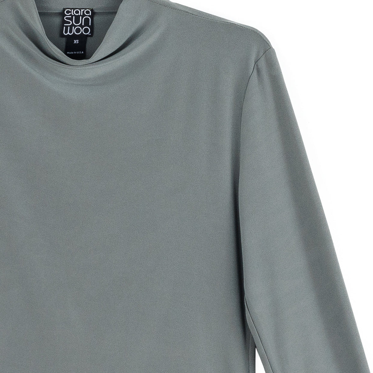 Clara Sunwoo Sale - Mock Funnel Neck Top - Olive - Final Sale