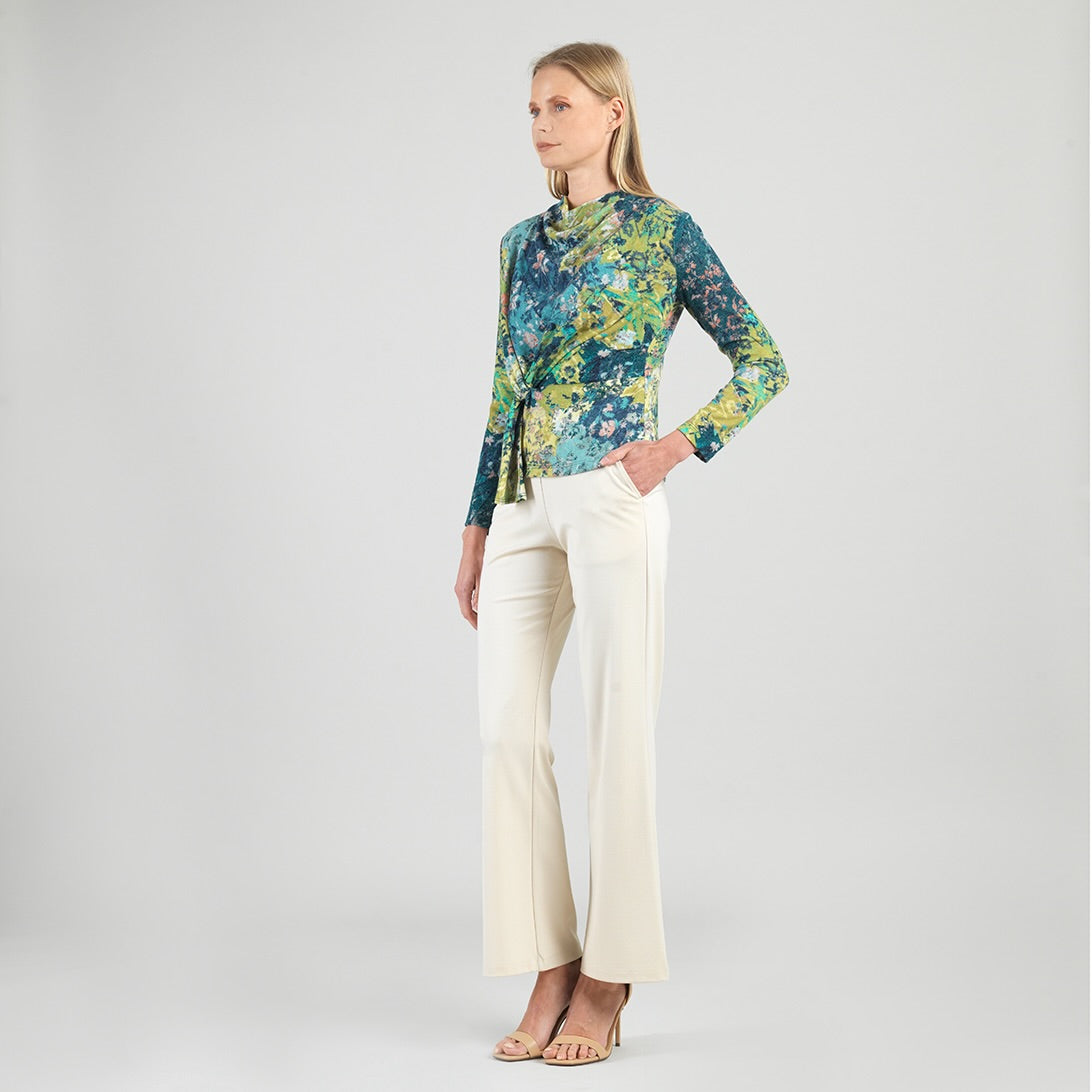 Clara Sunwoo Quality - Cozy Texture - Long Sleeve Loop Front Sweater Top - Floral Patch - Final Sale