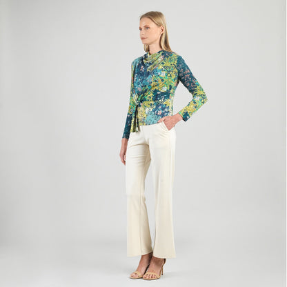 Clara Sunwoo Quality - Cozy Texture - Long Sleeve Loop Front Sweater Top - Floral Patch - Final Sale