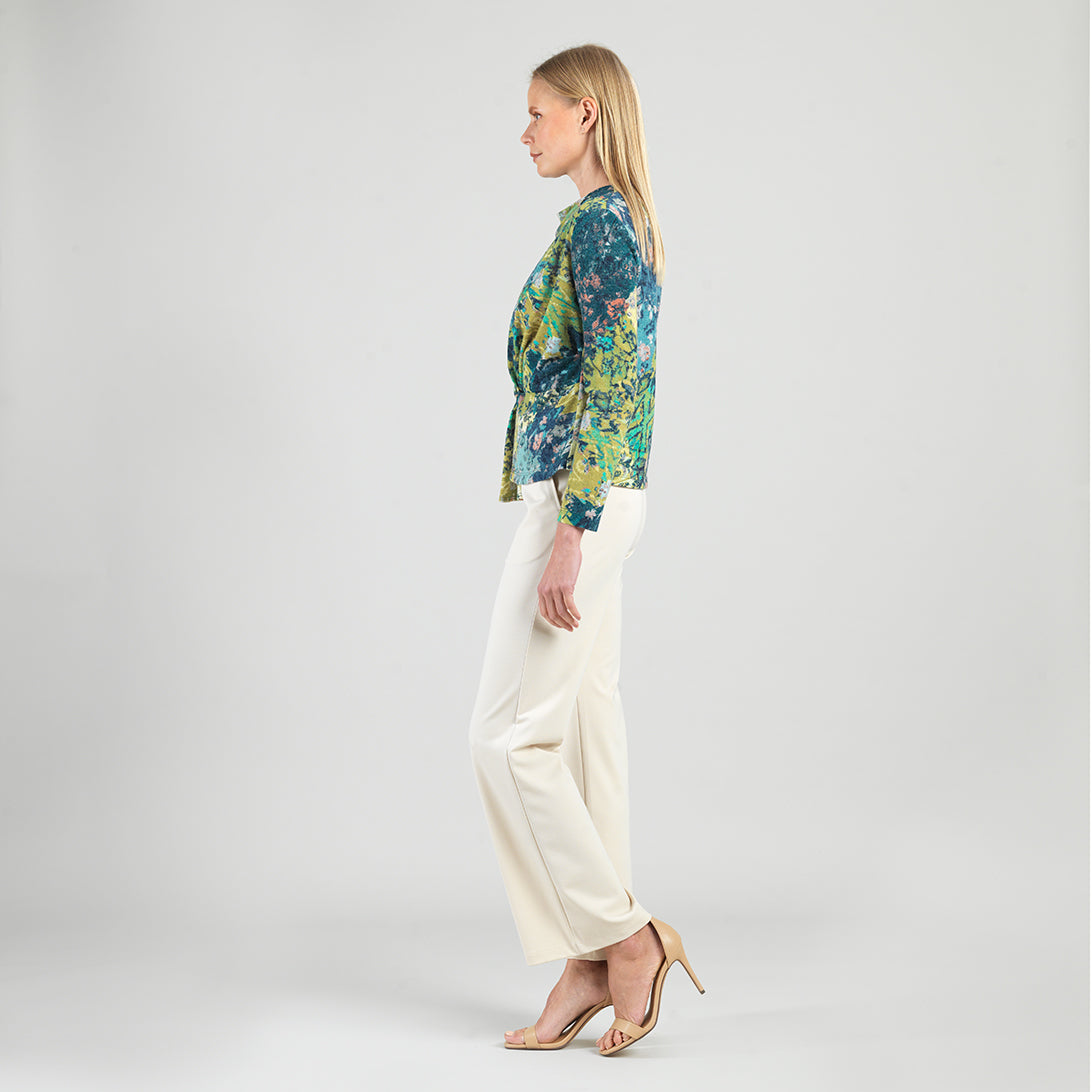 Clara Sunwoo Quality - Cozy Texture - Long Sleeve Loop Front Sweater Top - Floral Patch - Final Sale