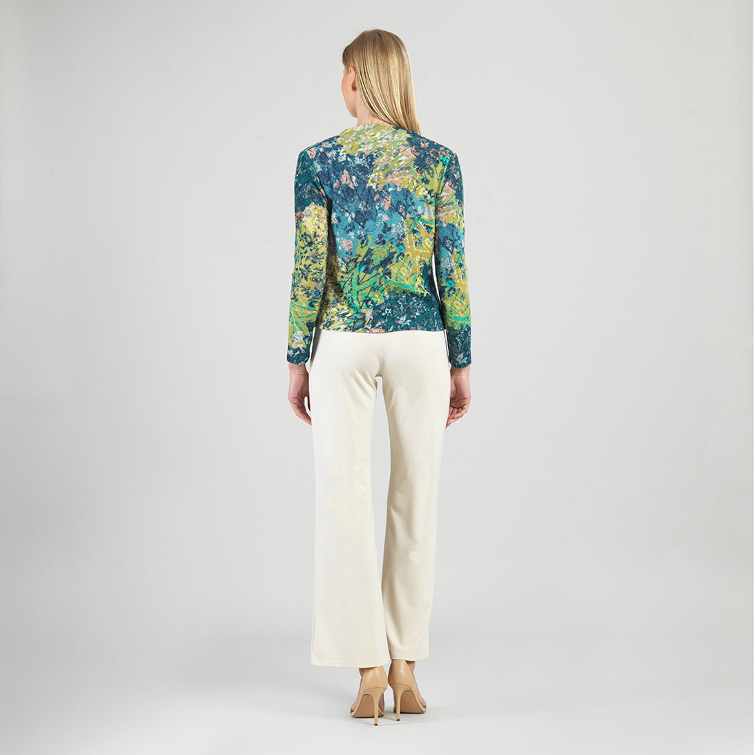Clara Sunwoo Quality - Cozy Texture - Long Sleeve Loop Front Sweater Top - Floral Patch - Final Sale