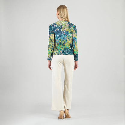 Clara Sunwoo Quality - Cozy Texture - Long Sleeve Loop Front Sweater Top - Floral Patch - Final Sale