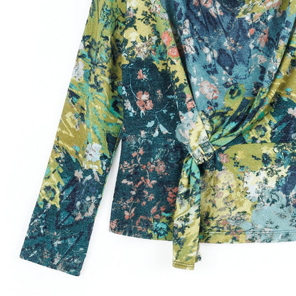 Clara Sunwoo Quality - Cozy Texture - Long Sleeve Loop Front Sweater Top - Floral Patch - Final Sale