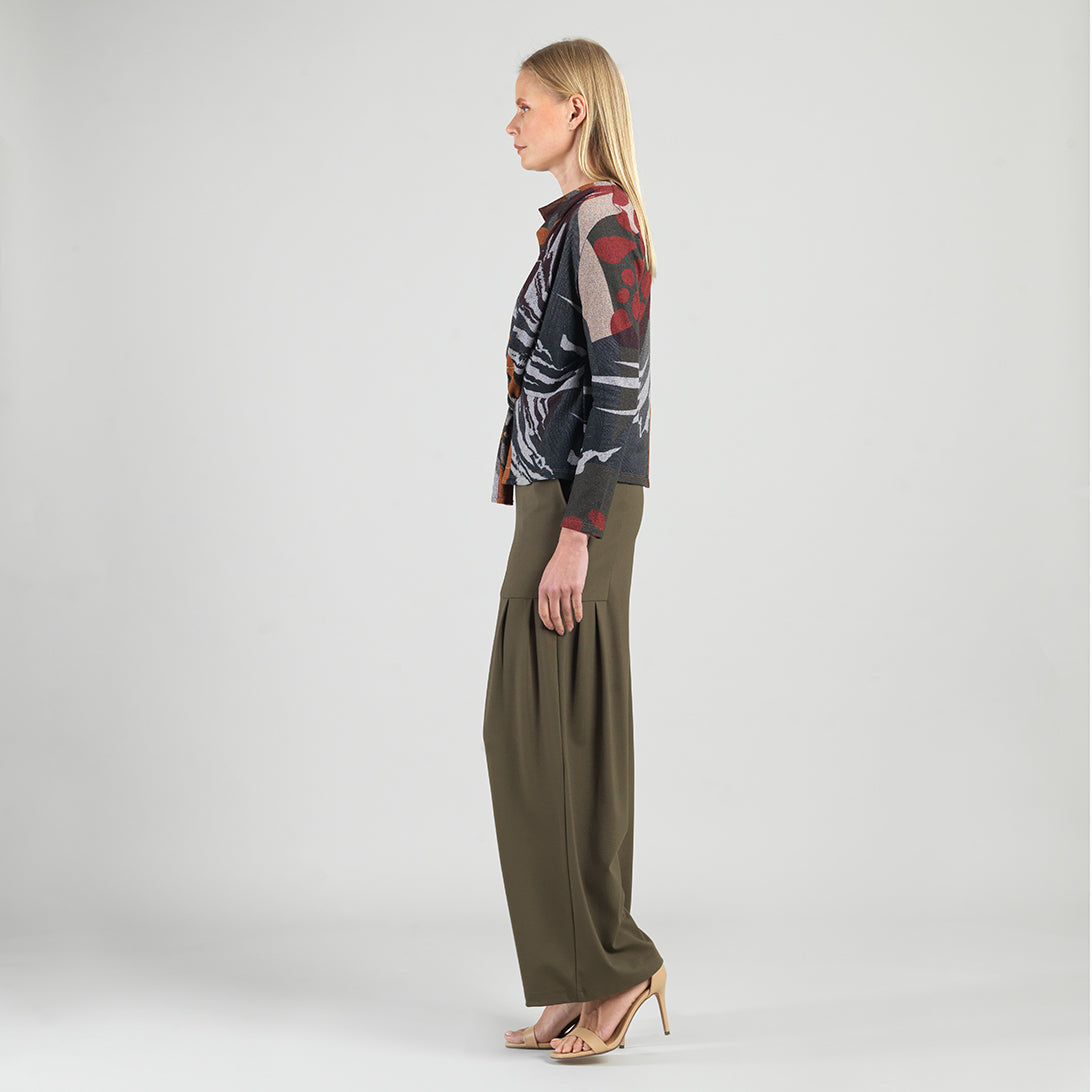 Clara Sunwoo Recommended - Cozy Knit - Long Sleeve Loop Front Sweater Top - Abstract Harvest - Final Sale