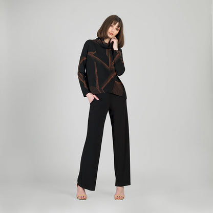 Clara Sunwoo Popular - Lightweight Cozy - Tipped Hem Sweater - Linear Geo - Final Sale