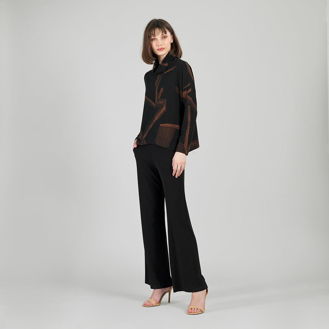 Clara Sunwoo Popular - Lightweight Cozy - Tipped Hem Sweater - Linear Geo - Final Sale