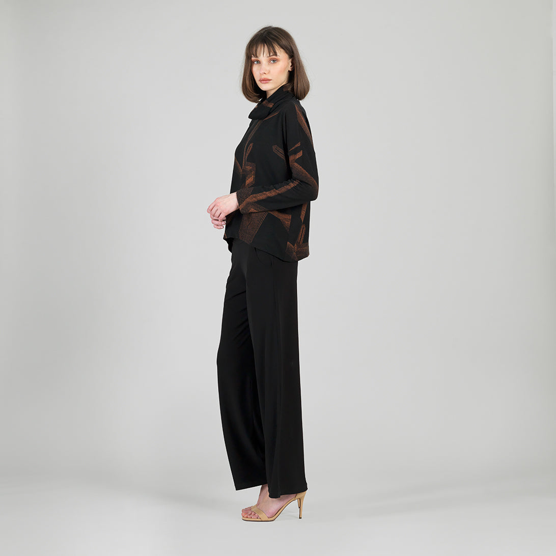 Clara Sunwoo Popular - Lightweight Cozy - Tipped Hem Sweater - Linear Geo - Final Sale