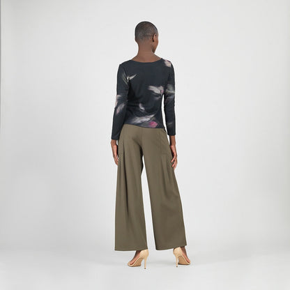 Clara Sunwoo Everyday - Cozy Knit - Side Tie Waist Sweater Top - Shadow Brush