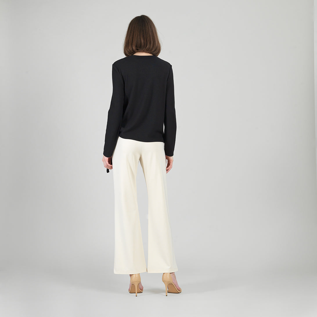 Clara Sunwoo Best Price - Soft Ribbed - Side Pull-Tie Sweater Top - Black - Final Sale