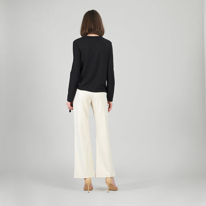 Clara Sunwoo Best Price - Soft Ribbed - Side Pull-Tie Sweater Top - Black - Final Sale