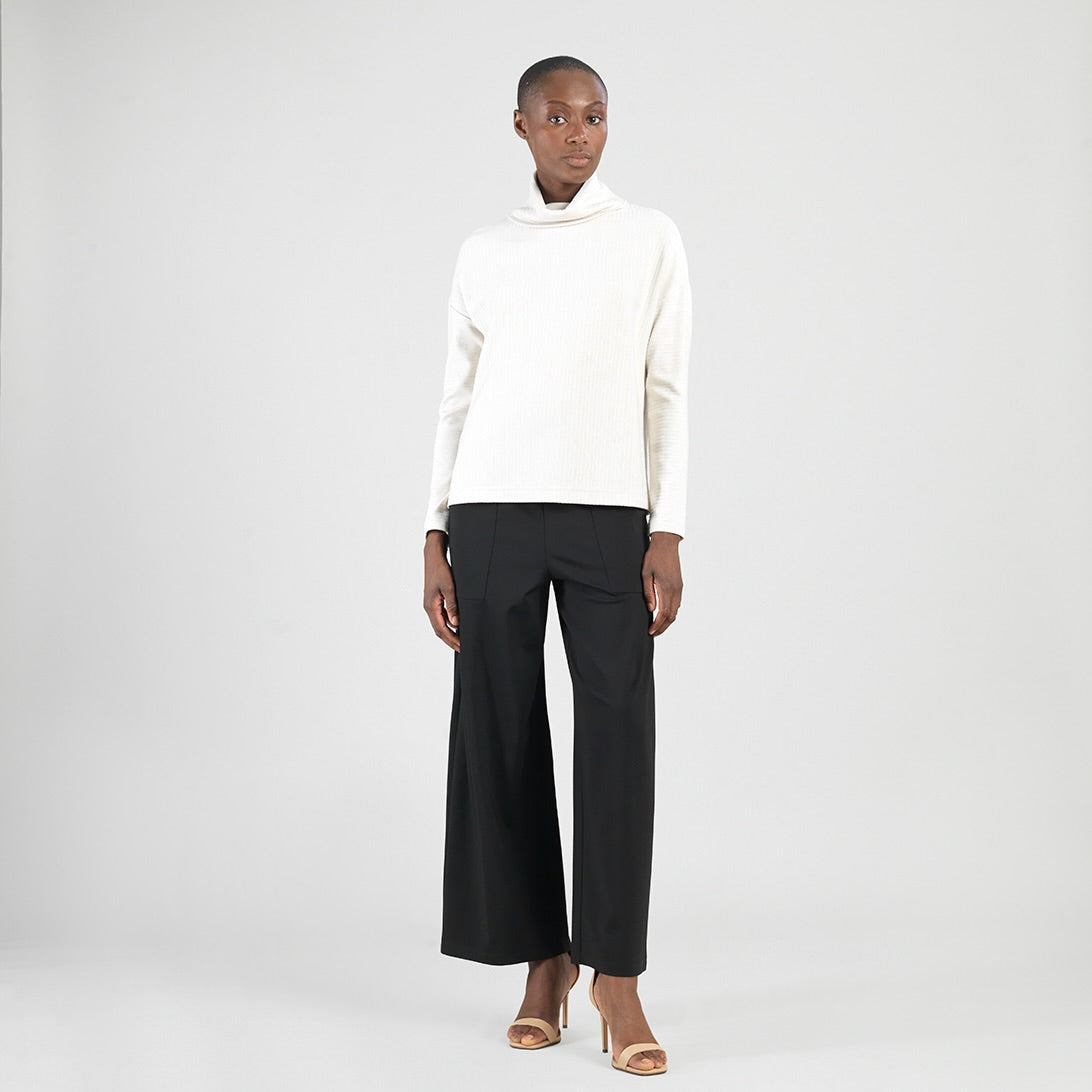 Clara Sunwoo Special Offer - Soft Ribbed - Cowl Turtleneck Sweater Top - Oatmeal - Final Sale