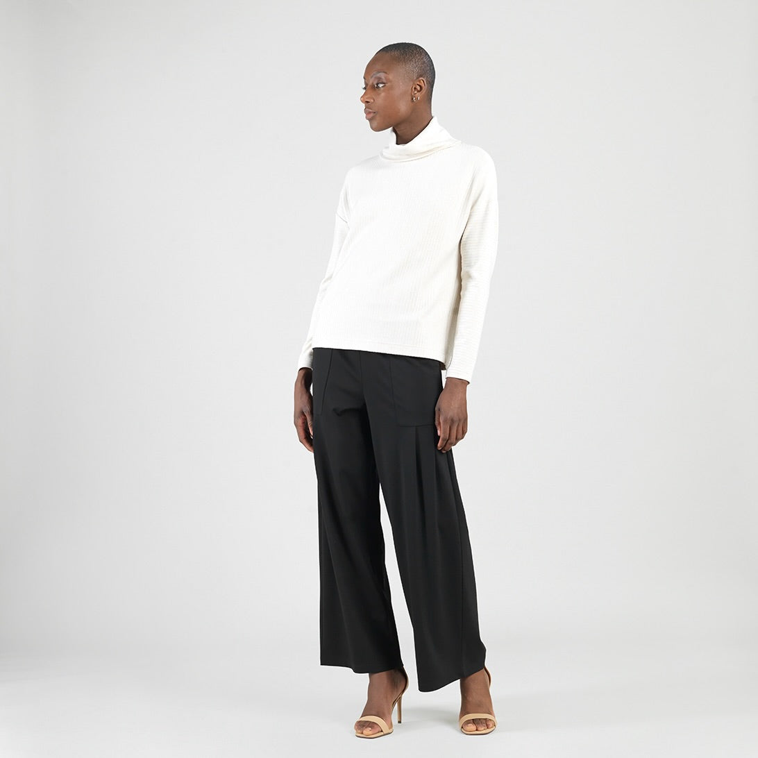 Clara Sunwoo Special Offer - Soft Ribbed - Cowl Turtleneck Sweater Top - Oatmeal - Final Sale