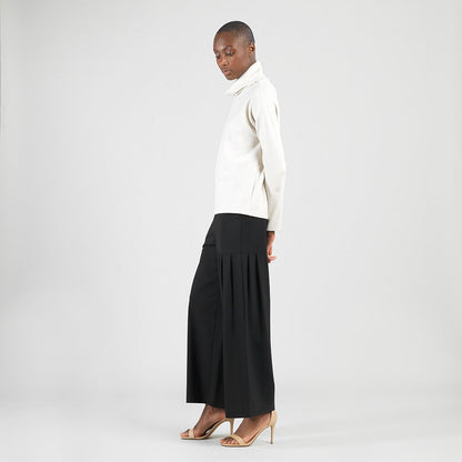 Clara Sunwoo Special Offer - Soft Ribbed - Cowl Turtleneck Sweater Top - Oatmeal - Final Sale