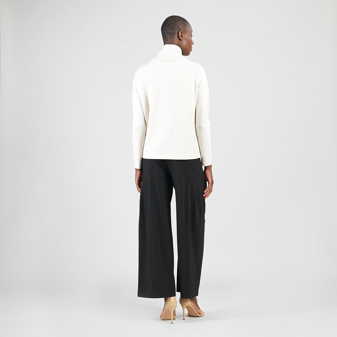 Clara Sunwoo Special Offer - Soft Ribbed - Cowl Turtleneck Sweater Top - Oatmeal - Final Sale