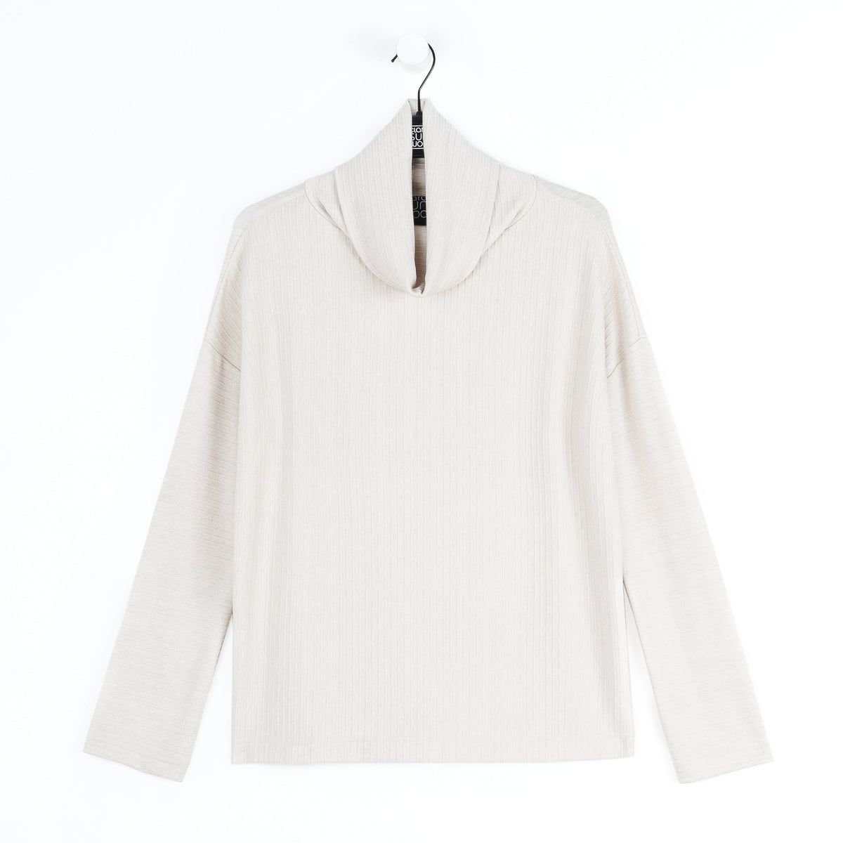 Clara Sunwoo Special Offer - Soft Ribbed - Cowl Turtleneck Sweater Top - Oatmeal - Final Sale