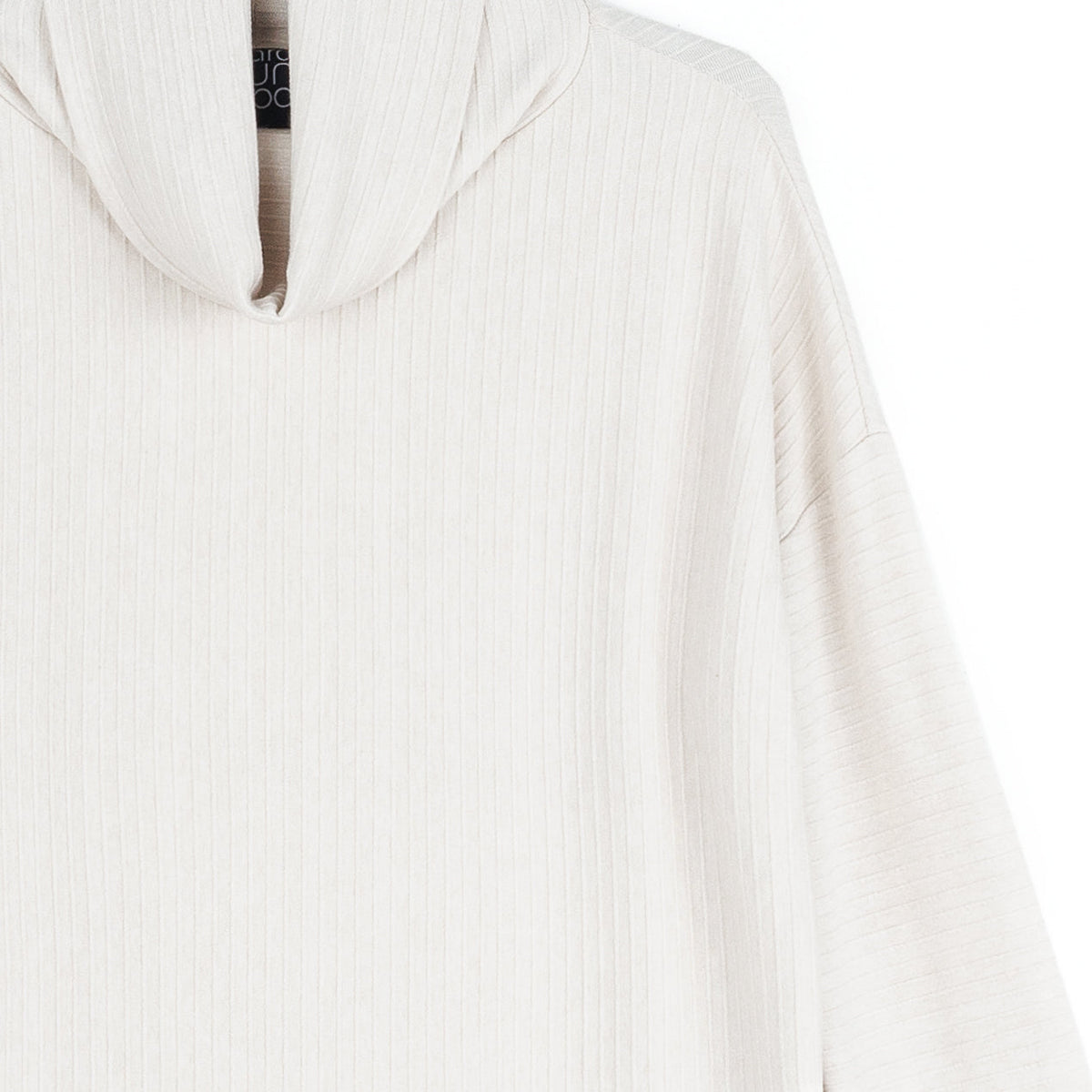 Clara Sunwoo Special Offer - Soft Ribbed - Cowl Turtleneck Sweater Top - Oatmeal - Final Sale