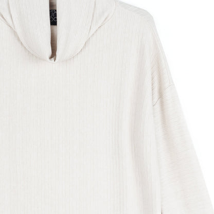 Clara Sunwoo Special Offer - Soft Ribbed - Cowl Turtleneck Sweater Top - Oatmeal - Final Sale