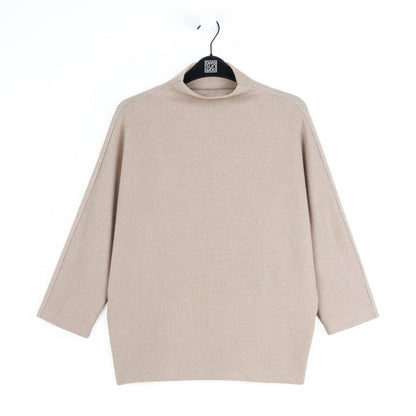 Clara Sunwoo Hot Sale - Plush Ribbed - Funnel Neck Sweater - Natural