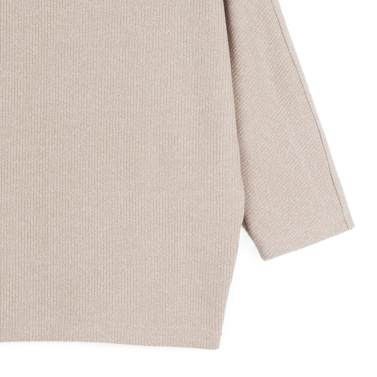 Clara Sunwoo Hot Sale - Plush Ribbed - Funnel Neck Sweater - Natural