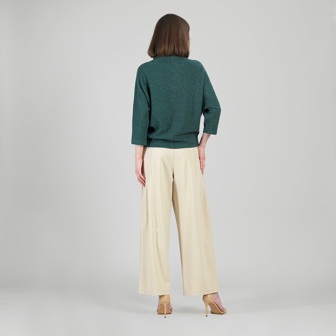 Clara Sunwoo Great Value - Plush Ribbed - Funnel Neck Sweater - Hunter Green - Final Sale