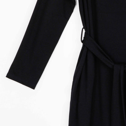 Clara Sunwoo Trusted - Lightweight Ponte - Tie Waist Pocket Midi Dress - Black - Final Sale!