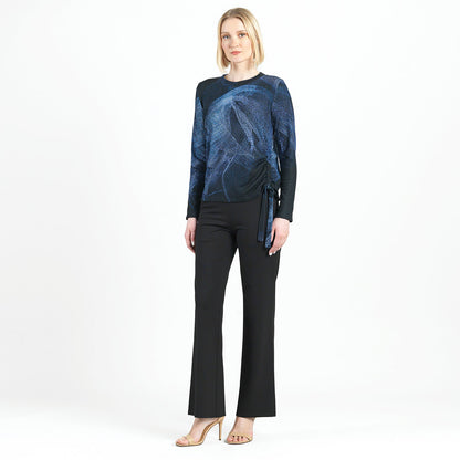 Clara Sunwoo Special Offer - Lightweight Cozy - Side Pull-Tie Sweater Top - Electric Swirl - Final Sale