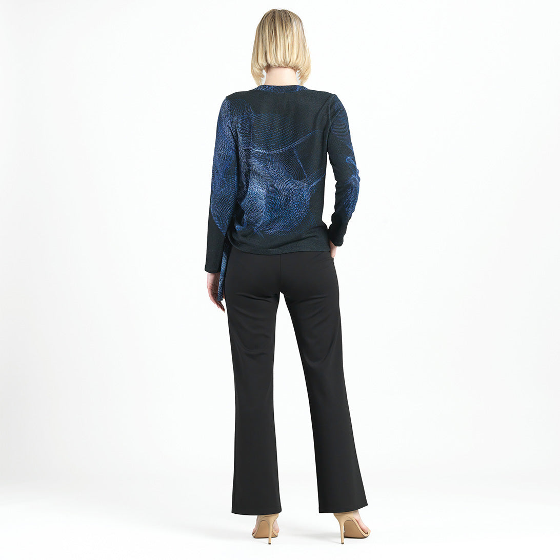 Clara Sunwoo Special Offer - Lightweight Cozy - Side Pull-Tie Sweater Top - Electric Swirl - Final Sale