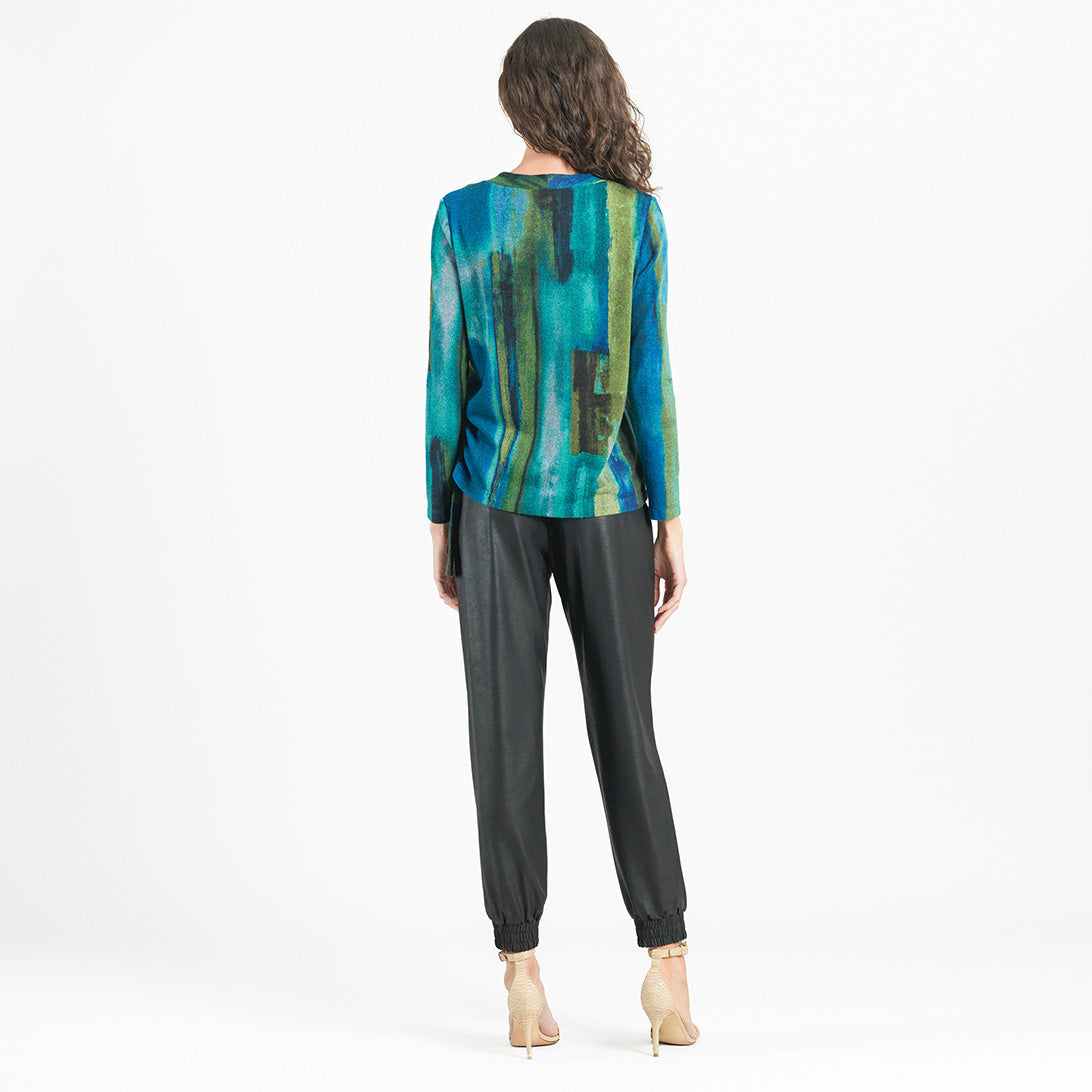 Clara Sunwoo Classic - Lightweight Cozy - Side Pull-Tie Sweater Top - Paint Stroke - Limited Sizes