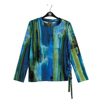Clara Sunwoo Classic - Lightweight Cozy - Side Pull-Tie Sweater Top - Paint Stroke - Limited Sizes