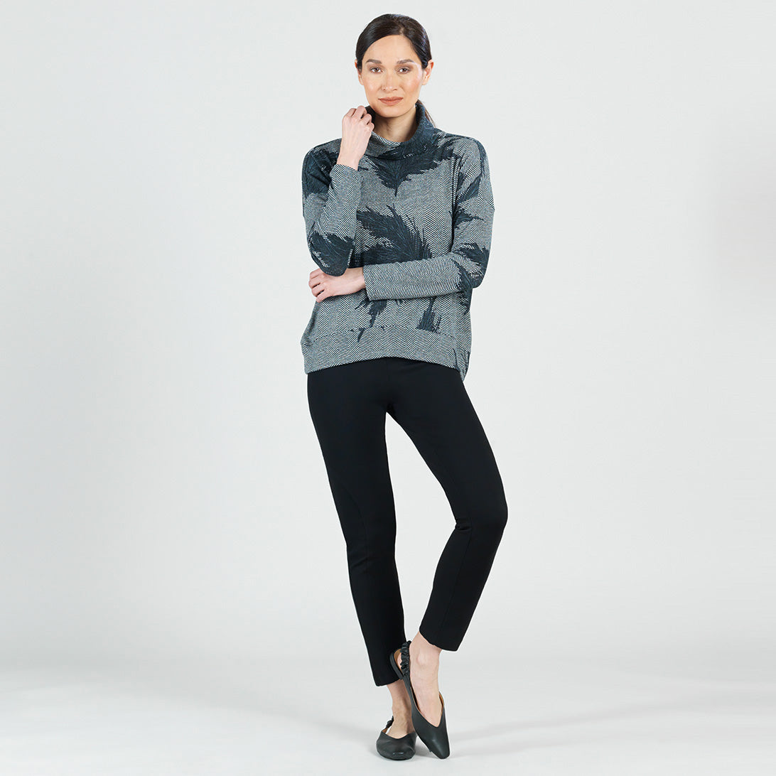 Clara Sunwoo Trending - Lightweight Cozy - Banded Hemline Sweater - Feather Leaf - Final Sale!