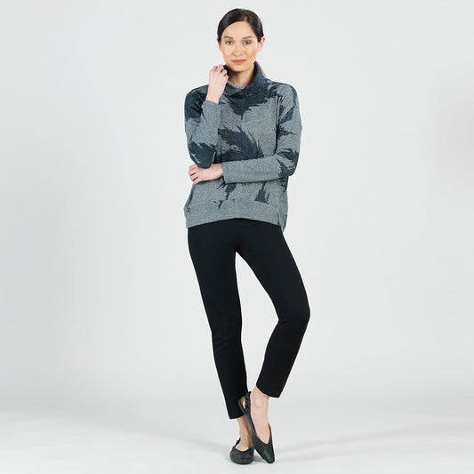 Clara Sunwoo Trending - Lightweight Cozy - Banded Hemline Sweater - Feather Leaf - Final Sale!