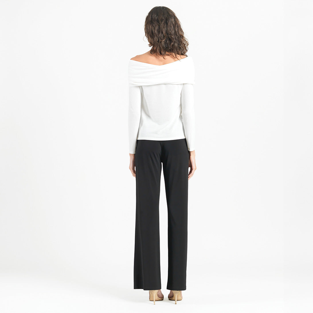 Clara Sunwoo Value - Ultra Cozy - Ruched Off-Shoulder Sweater Top - Ivory - Final Sale