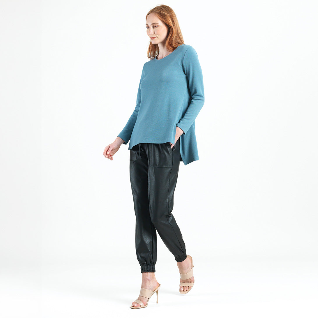 Clara Sunwoo Trusted - French Terry-Like Knit - Parachute Hem Sweater Tunic - Powder Blue - Final Sale!