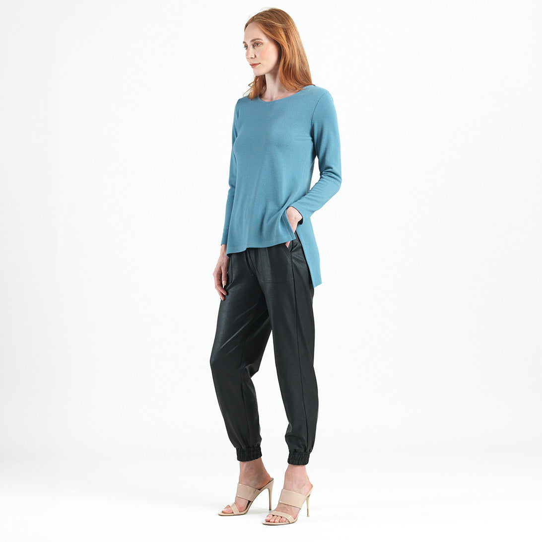 Clara Sunwoo Trusted - French Terry-Like Knit - Parachute Hem Sweater Tunic - Powder Blue - Final Sale!