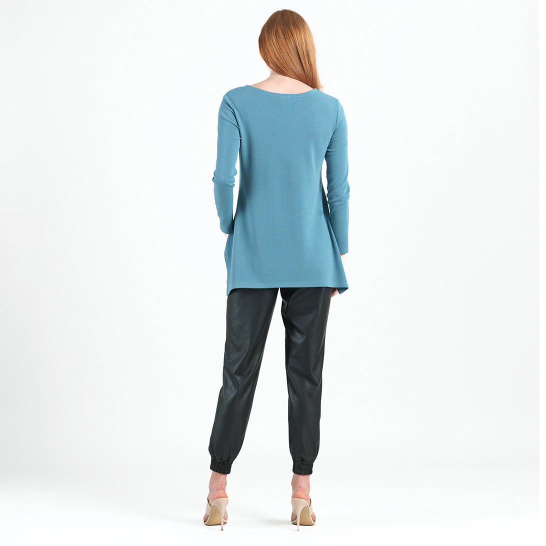Clara Sunwoo Trusted - French Terry-Like Knit - Parachute Hem Sweater Tunic - Powder Blue - Final Sale!