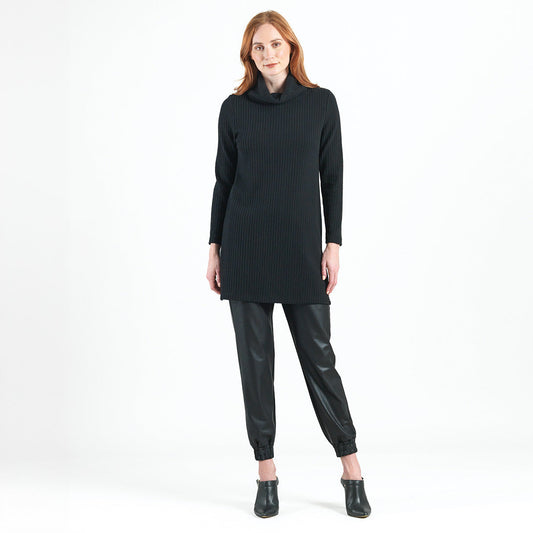 Clara Sunwoo Special Offer - Chunky Ribbed - Cowl Turtleneck Sweater Tunic - Black - Final Sale!