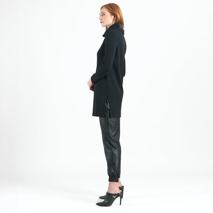 Clara Sunwoo Special Offer - Chunky Ribbed - Cowl Turtleneck Sweater Tunic - Black - Final Sale!