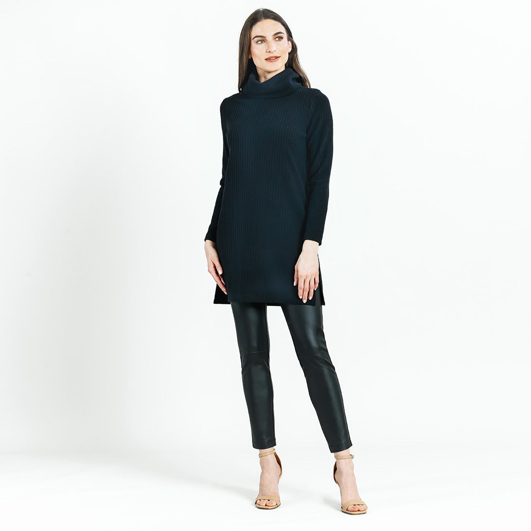 Clara Sunwoo Special Offer - Chunky Ribbed - Cowl Turtleneck Sweater Tunic - Black - Final Sale!