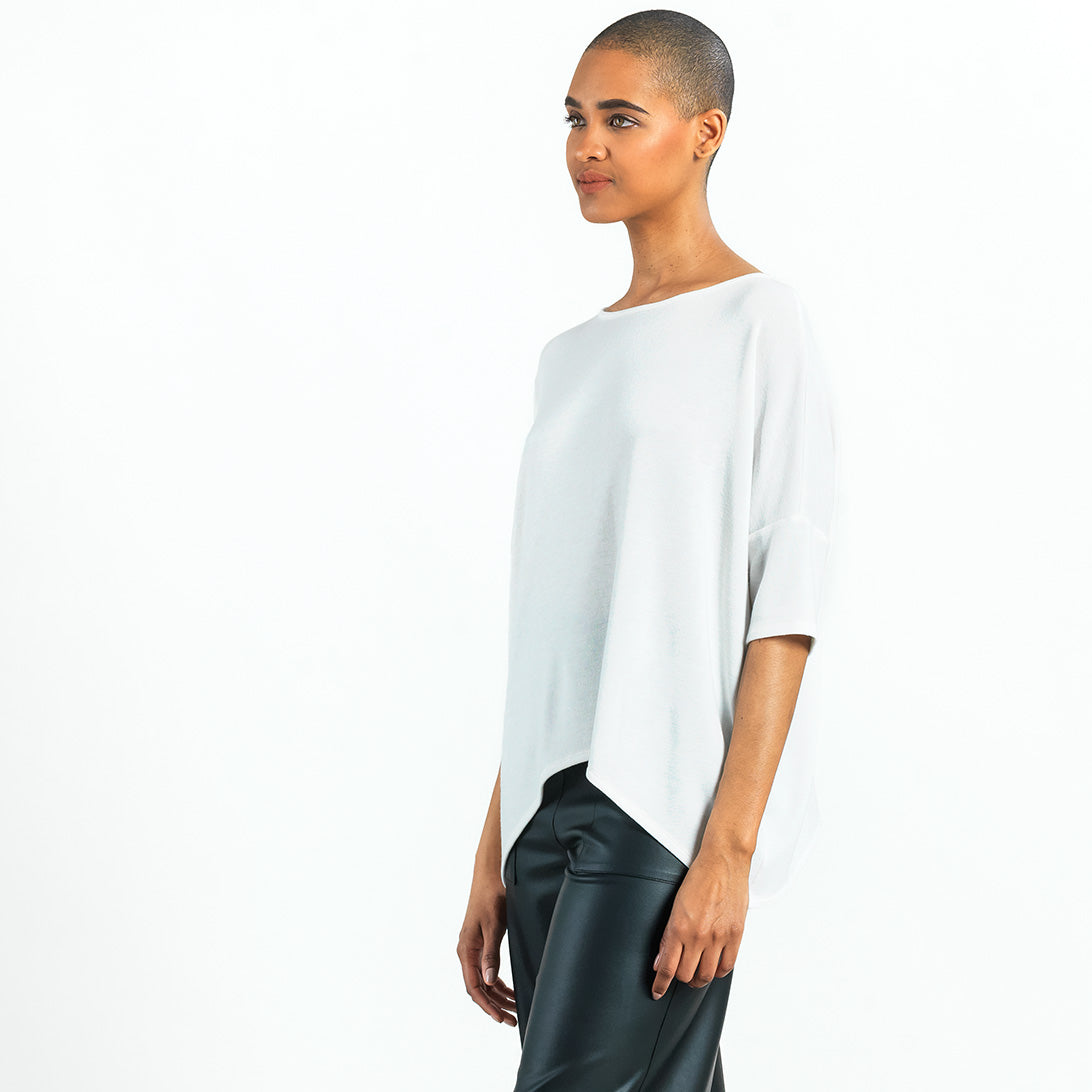 Clara Sunwoo Customer Favorite - Ultra Cozy - Side Tipped Sweater Top - Ivory - Final Sale!
