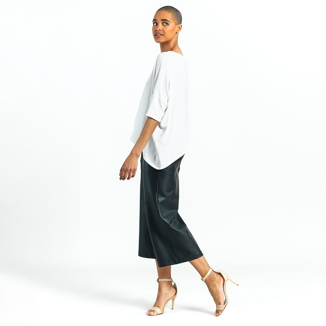Clara Sunwoo Customer Favorite - Ultra Cozy - Side Tipped Sweater Top - Ivory - Final Sale!