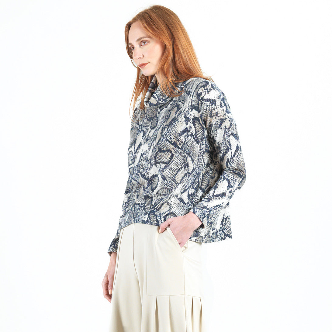 Clara Sunwoo Everyday - Cozy Texture - Tipped Hem Sweater - Python Scale - Final Sale!