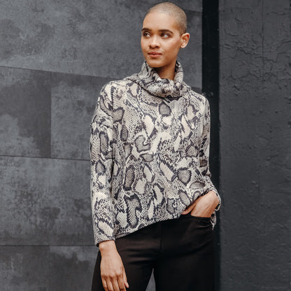 Clara Sunwoo Everyday - Cozy Texture - Tipped Hem Sweater - Python Scale - Final Sale!