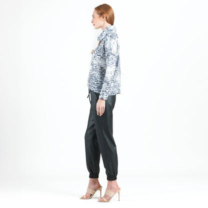 Clara Sunwoo Premium - Cozy Shimmer - Tipped Hem Sweater - Snow Leopard - Final Sale!