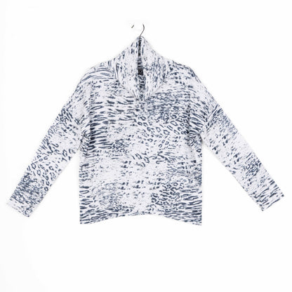 Clara Sunwoo Premium - Cozy Shimmer - Tipped Hem Sweater - Snow Leopard - Final Sale!