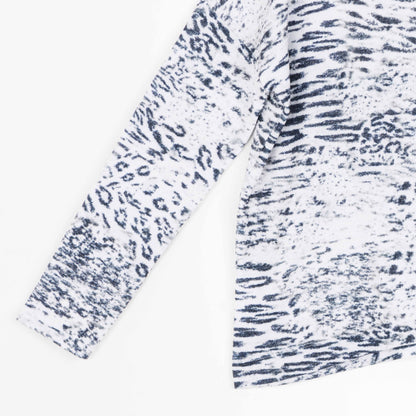 Clara Sunwoo Premium - Cozy Shimmer - Tipped Hem Sweater - Snow Leopard - Final Sale!